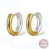 Two Tone 925 Sterling Silver Huggie Hoop Earrings for Women EJEW-F317-27GP-1