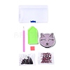 DIY Cat Special Shaped Diamond Painting Mini Makeup Mirror Kits DIY-P048-04-2
