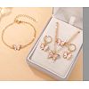 Butterfly Alloy Rhinestone & Enamel Pendant Necklace & Bracelets & Earring & Rings Sets for Children FS-WGE37FF-02-1
