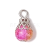 5Pcs Glass Pendants PALLOY-JF03284-3