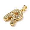 Brass Micro Pave Cubic Zirconia Pendants KK-E061-03G-18-2