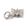 Brass Micro Pave Cubic Zirconia Charms ZIRC-F132-02P-3