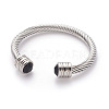 304 Stainless Steel Cuff Bangles BJEW-L642-28P-1