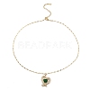 Heart Light Gold Brass Micro Pave Cubic Zirconia Pendant Necklaces NJEW-E105-09KCG-04-2