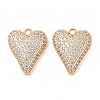 Brass Micro Pave Clear Cubic Zirconia Pendants KK-S388-01G-04-1