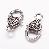 Tibetan Style Heart Lobster Claw Clasps LF014Y-2