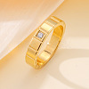 304 Stainless Steel & Cubic Zirconia Finger Rings FS-WG10832-01-2