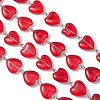 3Pcs 3 Colors Iron Glass Handmade Heart Link Chains AJEW-JB01447-5
