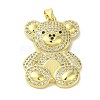 Brass Micro Pave Cubic Zirconia Pendants KK-Z042-30G-03-1