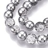 Electroplated Crackle Glass Beads Strands X-EGLA-N014-8mm-03-3