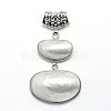 Brass Spiral Shell Oval Big Pendants SSHEL-F0006-07-1