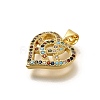 Rack Plating Brass Micro Pave Cubic Zirconia Pendants KK-L226-001G-10-2