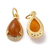 Natural Yellow Jade Teardrop Charms G-A034-01G-02-2