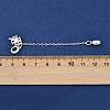 Brass Pave Clear Cubic Zirconia European Safety Chains with Charms KK-L236-15C-S-3