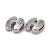 Letter Slider Beads for Watch Band Bracelet Making ALRI-O012-H-NR-1