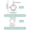 CREATCABIN 12Pcs 925 Sterling Silver Spring Ring Clasps STER-CN0001-21-2