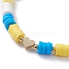 Handmade Disc Polymer Clay Braided Bead Bracelets Set BJEW-TA00043-29
