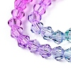 Gradient Color Baking Paint Glass Bead Strands DGLA-A039-T4mm-A011-3
