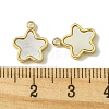 Ion Plating(IP) 304 Stainless Steel Pave Shell Star Charms FIND-Z028-26G-3
