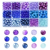 375Pcs 15 Style Spray Painted & Baking Paint & Drawbench & Translucent Glass Beads GLAA-FS0001-36-1