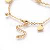 304 Stainless Steel Charm Anklets AJEW-O028-01G-3