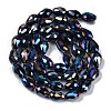 Opaque Solid Color Electroplate Glass Beads Strands EGLA-N013-P6mm-B01-2