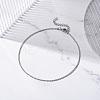 1mm 304 Stainless Steel Ball Chains Anklet for Men Women AJEW-AN00455-2