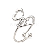 304 Stainless Steel Open Cuff Ring RJEW-M167-03P-1