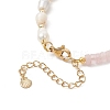 Natural Rose Quartz & Cultured Freshwater Pearl Beaded Bracelets for Women BJEW-JB13249-03-4