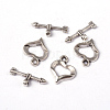 Tibetan Style Alloy Heart Toggle Clasps X-LF1109Y-3