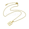 Ion Plating(IP) Rectangle with Initial Letter 304 Stainless Steel Pendant Necklace NJEW-R265-04G-P-3