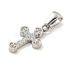 304 Stainless Steel Cubic Zirconia Pendants STAS-C102-04G-P-2