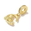 Rack Plating Brass Micro Pave Clear Cubic Zirconia European Dangle Charms KK-P272-15G-2