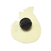 Cat Shape with Pear Enamel Pins JEWB-I052-02G-05-2