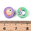 Printed Handmade Polymer Clay Beads CLAY-T022-12K-3