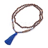 108 Mala Beads Necklace with Tassel NJEW-JN03791-6