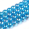 Electroplate Transparent Glass Beads Strands GLAA-T032-T8mm-AB06-1