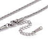 201 Stainless Steel Rope Chain Necklace for Men Women NJEW-P268-A30-1X5-3
