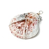 3Pcs Silver Copper Wire Wrapped Natural Scallop Shell Pendants PALLOY-TA00186-4