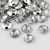2-Hole Taiwan Acrylic Rhinestone Flat Round Buttons BUTT-F015-10mm-02-1