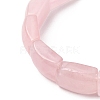 Natural Rose Quartz Bead Stretch Bracelets for Women Men BJEW-C097-02A-13-2