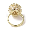 Brass Micro Pave Cubic Zirconia Cuff Ring RJEW-K256-54G-2