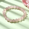 Grade A Natural Rose Quartz Round Beads Stretch Bracelets for Women BJEW-L712-B02-8mm-2