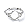 Adjustable 925 Sterling Silver 4 Prongs Ring Settings STER-K179-31P-2