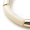 Acrylic Curved Tube Beaded Stretch Bracelet for Women BJEW-JB08438-03-5