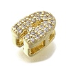 Brass Micro Pave Cubic Zirconia Letter Multi-Strand Links KK-D295-32G-01-2