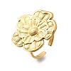 Flower 304 Stainless Steel Adjustable Cuff Rings for Women RJEW-M103-04B-G-2