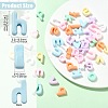 Letter Opaque Resin Cabochons CRES-CJZ0001-02-2