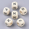 Printed Natural Wood Beads X-WOOD-T026-001N-1