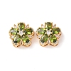 Brass Micro Pave Cubic Zirconia Beads KK-A284-19G-02-1